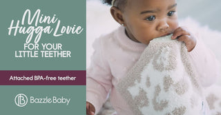 Bazzle Baby Mini Hugga Teething Blanket Super Soft Cozy Plush Barefoot Lovie Blanket with Teething Corner Leopard