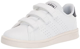 adidas Advantage Tennis Shoe, White/Ink/Cloud White (Cross Strap), 10.5 US Unisex Little Kid