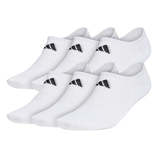 adidas Superlite Super No Show Socks 6-Pair White/Black LG (Men's Shoe Size 6-12)