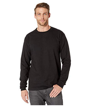 Hanes Men's Beefy Long Sleeve Shirt, Black, S