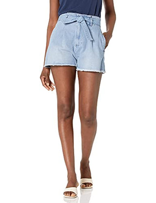 Calvin Klein Jeans Women's Hi Rise Self Belted W/Raw Hem Short, Meridia Wash, 24