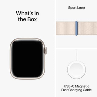 Apple Watch Series 9 [GPS + Cellular 41mm] Smartwatch with Starlight Aluminum Case with Starlight Sport Loop. Fitness Tracker, Blood Oxygen & ECG Apps, Always-On Retina Display, Carbon Neutral