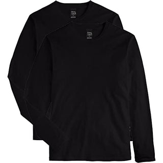 Hanes Men's Long-Sleeve Premium T-Shirt (Pack of 2), Black, Small