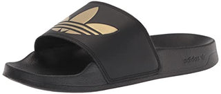 adidas Originals Women's Adilette Lite Slipper, Core Black/Core Black/Matte Gold, 8