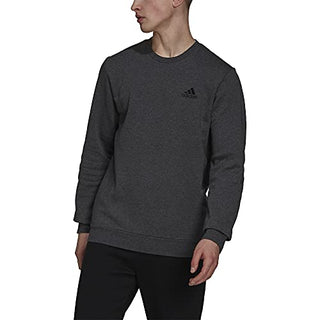 adidas Men's Size Essentials Fleece Sweatshirt, Dark Grey Heather/Black, 4X-Large/Tall