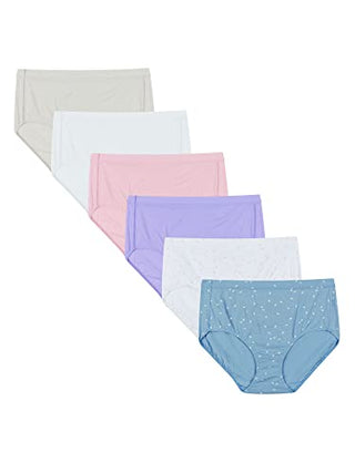 Hanes Women's Organic Cotton Panties Pack, ComfortSort Underwear, May Vary, Assorted Colors, 6-Pack Briefs, 7