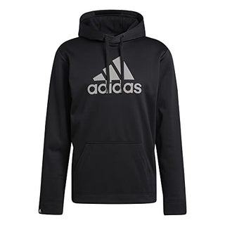 adidas Men's Game and Go Pullover Hoodie, Black/Black, Small