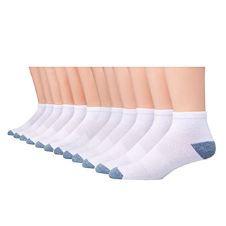 Hanes mens X-temp Lightweight Ankle Socks, 12-pair Pack Casual Sock, White, 6 12 US