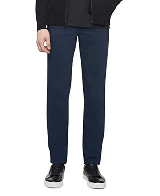 Calvin Klein Men's Move 365 Stretch Slim Fit Wrinkle Resistant Tech Woven Pant, Sky Captain, 34x30