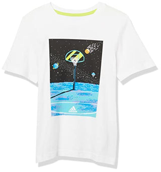 adidas Boys' Little Short Sleeve Game On Novelty T-Shirt, White, 7
