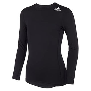 adidas boys Long Sleeve Aeroready Techfit Top T Shirt, Black, Small US