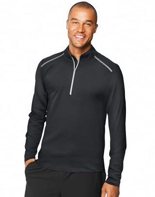 Hanes mens Sport Performance Quarter-zip Pullover Sweatshirt, Stealth, Small US