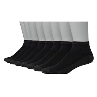 Hanes Ultimate mens Socks, 8-pair Ultimate Men s 8 Pack Ultra Cushion FreshIQ Odor Control with Wicking Ankle Socks Black, Black, One Size US