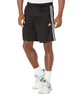 adidas Men's Essentials Pique 3-Stripes Training Shorts, Black/White, Large