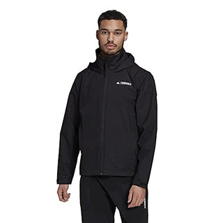 adidas Men's Terrex Multi RAIN.RDY Two-Layer Rain Jacket, Black, Large