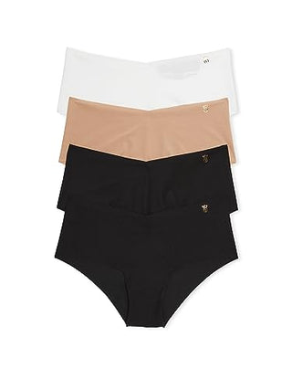 Victoria's Secret No Show Cheeky Panty Pack, Raw Cut Edges, Cheeky Underwear for Women, 4 Pack, Multi (M)