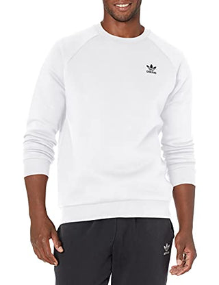 adidas Originals Men's Adicolor Essentials Trefoil Crewneck Sweatshirt, White, Medium