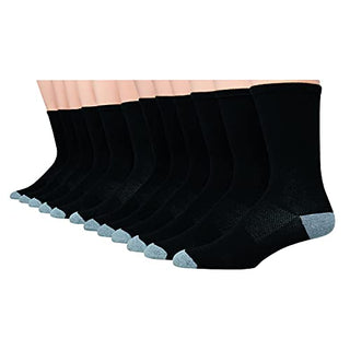 Hanes mens X-temp Lightweight Crew Socks, 12-pair Pack Casual Sock, Black, 6 12 US