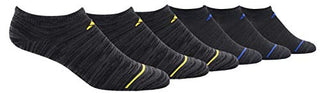 adidas Boys' Big Kids Youth Superlite 6-Pack NO Show, Black-Onix Space Dye/Solar Yellow Black-Night Grey Space Dye/Hi-Res Bl, Large