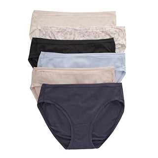 Hanes Women's ComfortFlex Fit Stretch Bikini Panties, Cooling Microfiber Underwear, 6-Pack (Colors May Vary), Assorted, 1 Pack, Medium