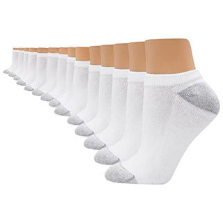 Hanes Women's Value, Show Soft Moisture-Wicking Socks, Available in 10 and 14-Packs, White-14, 5-9