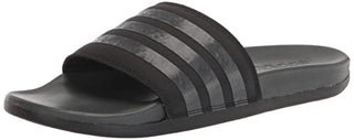 adidas Women's Adilette Comfort Slide Sandal, Black/Grey/Black, 7