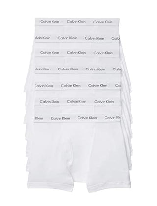 Calvin Klein Men's Cotton Classics 7-Pack Boxer Brief, White, M