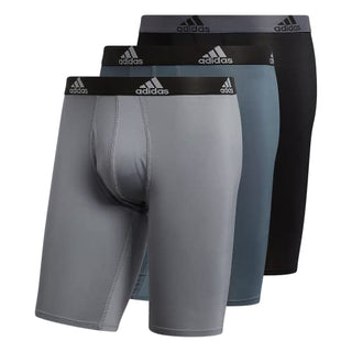 adidas Performance Long Boxer Brief Underwear 3-Pack Grey/Onix/Black/Light Onix XL