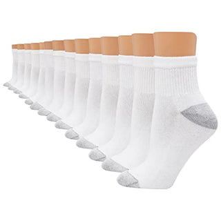 Hanes Women's Value, Ankle Soft Moisture-Wicking Socks, Available in 10 and 14-Packs, White-14, 5-9
