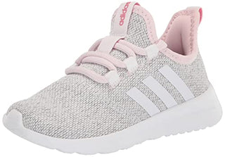 adidas Cloud Foam-Pure Running Shoe, White/White/Clear Pink, 10.5 US Unisex Little Kid