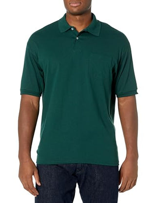 Hanes mens Short-sleeve Jersey Pocket (Pack of 2) polo shirts, Navy, Small US
