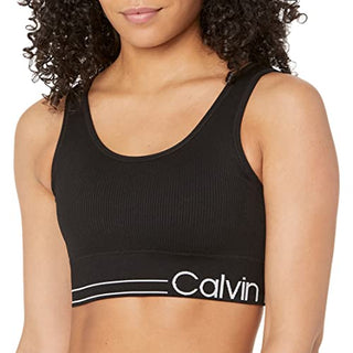 Calvin Klein Performance Women's Medium Impact Sports Bra with Removable Cups, Black, X-Small