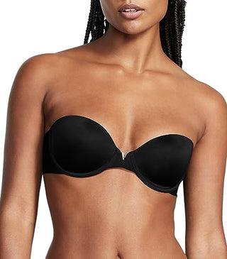 Victoria's Secret Sexy Illusions Lightly Lined Strapless Bra, Adjustable Straps, Smoothing T Shirt Bra, Strapless Bras for Women, Black (36C)