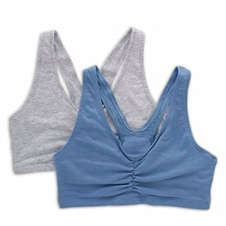 Hanes womens X-temp Comfortflex Fit Pullover Mhh570 2-pack bras, Heather Grey/Denim Jacket Blue Heather, Medium US