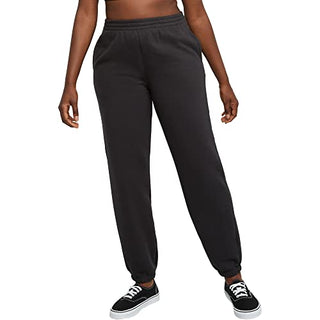 Hanes Women's Originals Heavyweight Fleece Joggers, Sweatpants with Pockets, 30" Inseam, Black
