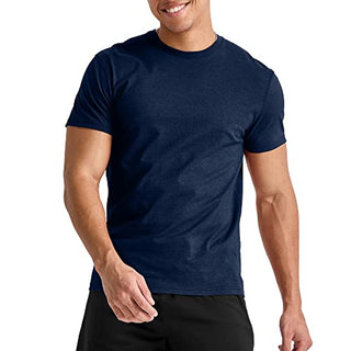 Hanes Originals Lightweight, Crewneck T-Shirts for Men, Tri-Blend Tee, Navy Triblend,Small