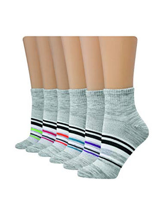 Hanes womens Hanes Women's 6-pair Lightweight Breathable Ventilation Ankle fashion liner socks, Grey Assorted, 5 9 US