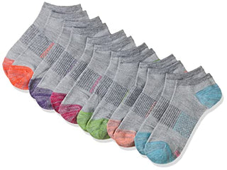 Hanes Shoe Size: 5-9 Women's, Lightweight Breathable Socks, Super No Show, 6-Pack, Pink/Grey
