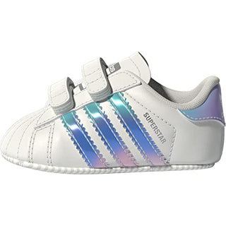 adidas Originals unisex baby Superstar Crib Sneaker, White/White/Core Black, 2 Infant US
