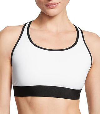 Victoria's Secret Player Medium Impact Sports Bra, Racerback Sports Bras for Women, Athletic Bra, White (XL)