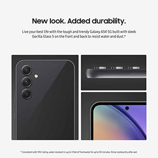 SAMSUNG Galaxy A54 5G A Series Cell Phone, Factory Unlocked Android Smartphone, 128GB w/ 6.4” Fluid Display Screen, Hi Res Camera, Long Battery Life, Refined Design, US Version, 2023, Awesome Black