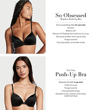 Victoria's Secret So Obsessed Wireless Push Up Bra, Padded, Plunge Neckline, Smoothing, Bras for Women, Green (32C)