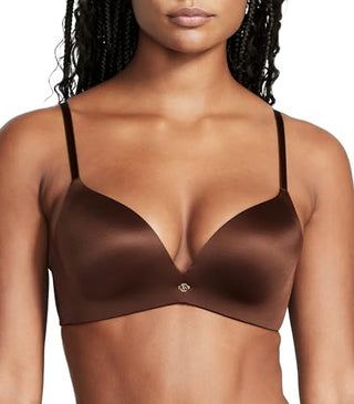 Victoria's Secret So Obsessed Wireless Push Up Bra, Padded, Plunge Neckline, Smoothing, Bras for Women, Brown (34C)