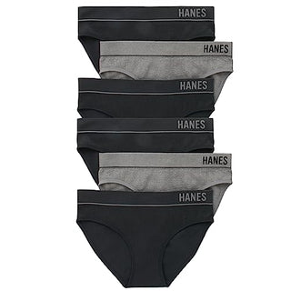 Hanes Women's Originals Seamless Panties Pack, Stretchy Ribbed Underwear, 6-Pack
