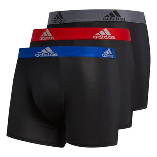 adidas Men's Performance Trunk Underwear (3-Pack), Black/Collegiate Royal Blue/Scarlet Red, Large