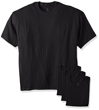 Hanes Men's Ecosmart T-Shirt (Pack of 4), Black, Small