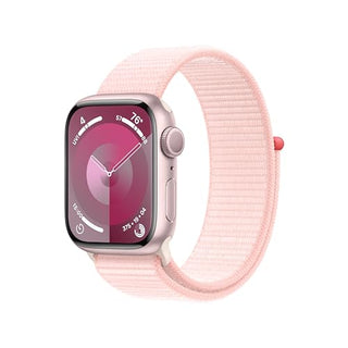 Apple Watch Series 9 [GPS 41mm] Smartwatch with Pink Aluminum Case with Pink Sport Loop. Fitness Tracker, Blood Oxygen & ECG Apps, Always-On Retina Display, Carbon Neutral