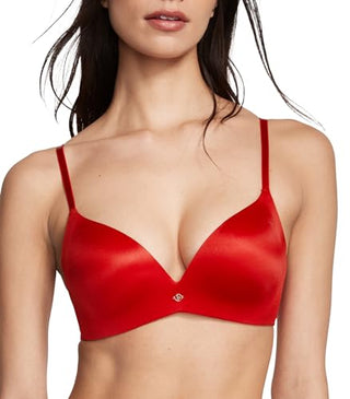 Victoria's Secret So Obsessed Wireless Push Up Bra, Padded, Plunge Neckline, Smoothing, Bras for Women, Red (36C)