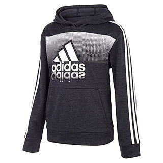 Adidas Boys Size Fade Horizon Pullover Hoodie, Black Heather, L+ (14/16 Plus)