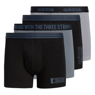 adidas Core Stretch Cotton Trunks Underwear 4-Pack Black/Onix Grey/Grey SM